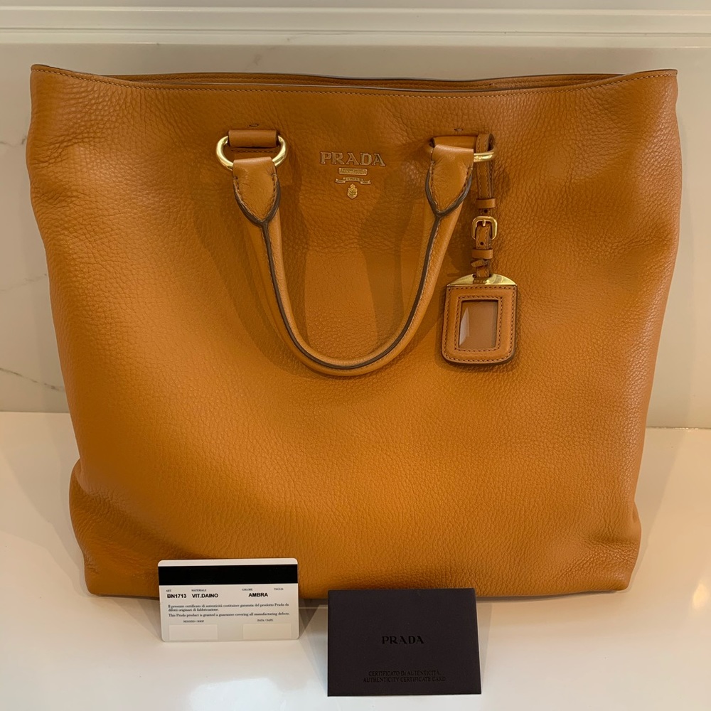 New Prada Vitello Daino tote bag